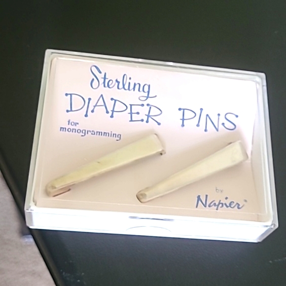VTG-Sterling Diaper Pins For Monogramming By Napier In The Original Box-… - Picture 16 of 16